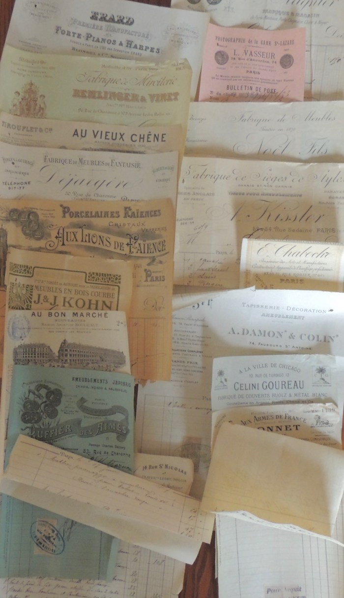 Factures anciennes - fin XIXe - début XXe 