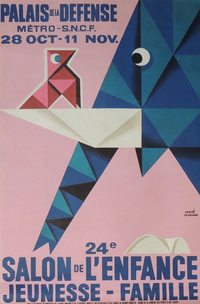 Affiche Hervé Morvan 1971- 24e Salon de l'Enfance. 