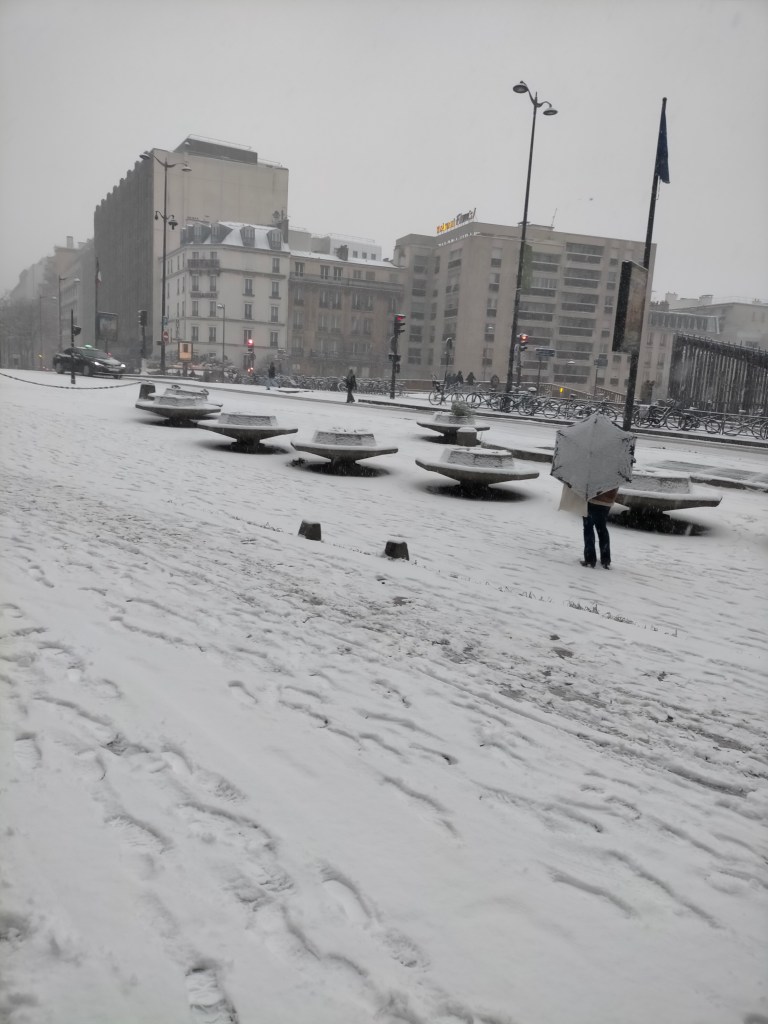 Paris sous la neige, 5 décembre 2026, autour de la gare Montparnasse. 1/2.  Pierrick Moritz. Artwithoutskin.com
