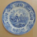 Montereau, Louis Leboeuf, assiette, décor Chine, thème du marchand ambulant, XIXe